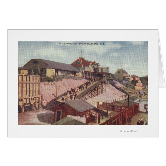 Vue d'un débarquement en bateau et d'un pavillon (Devant horizontal)