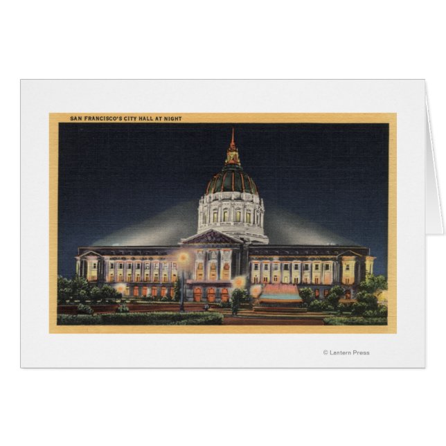 Vue en soirée de l'hôtel de ville (Devant horizontal)