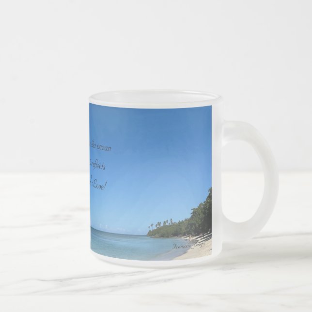 Vue imprenable sur l'océan, Mug bleu givré (Droit)