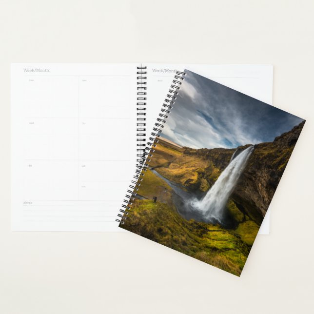 Vue magnifique du paysage de Seljalandsfoss (Devant avec enveloppe)