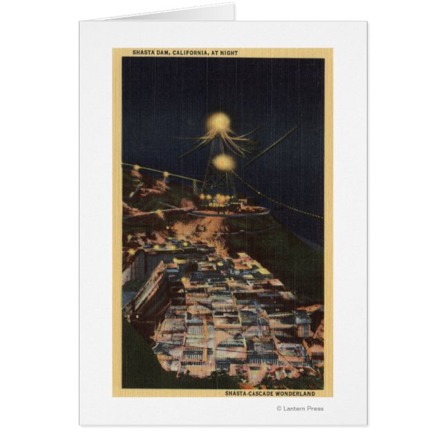 Vue nocturne du barrage Shasta (Devant)