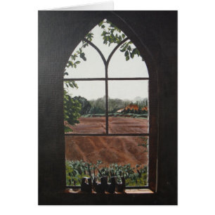 Vue rurale de paysage de la peinture de fenêtre
