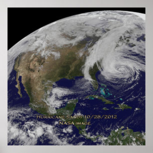 Vue satellite de l'ouragan Sandy Poster