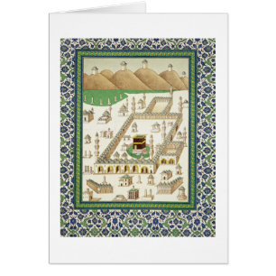 Vue schématique de Mecque, montrant le Qua'bah, d