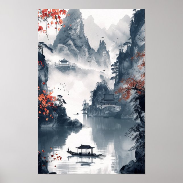 Vue Serene Ocean Sunset - Poster de bateau nautiqu (Devant)