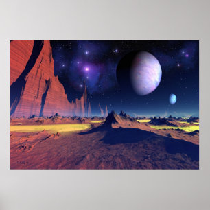 Vue stellaire - affiche d'art de l'espace