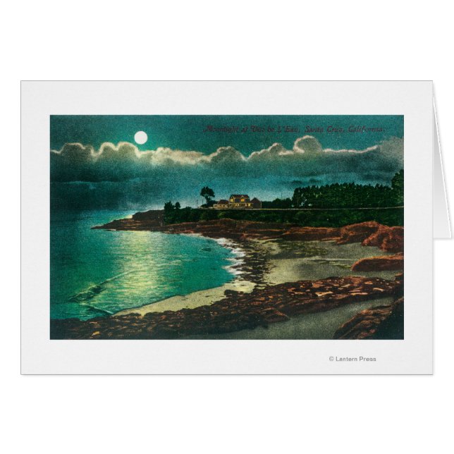 Vue sur la lune de la Vue de l'EauSanta Cruz, CA (Devant horizontal)