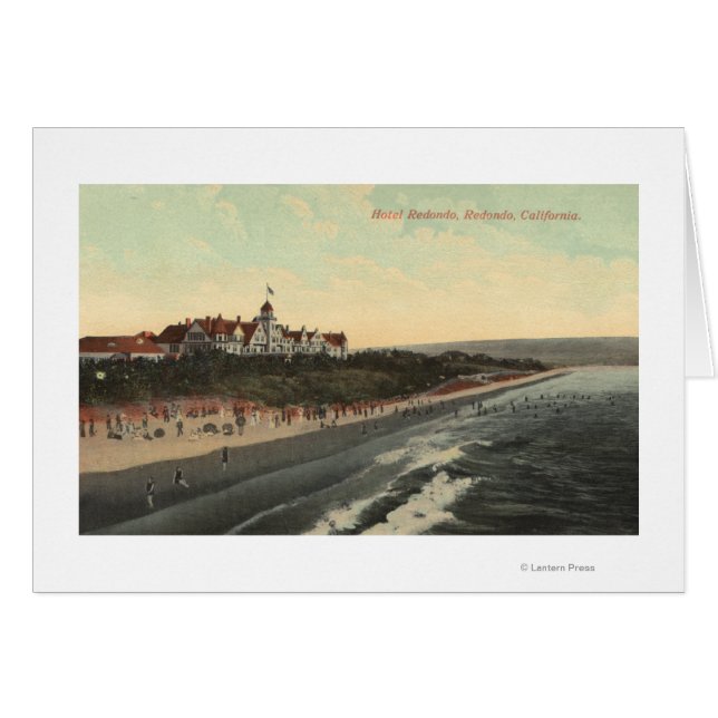 Vue sur la plage et l'hôtel Redondo (Devant horizontal)