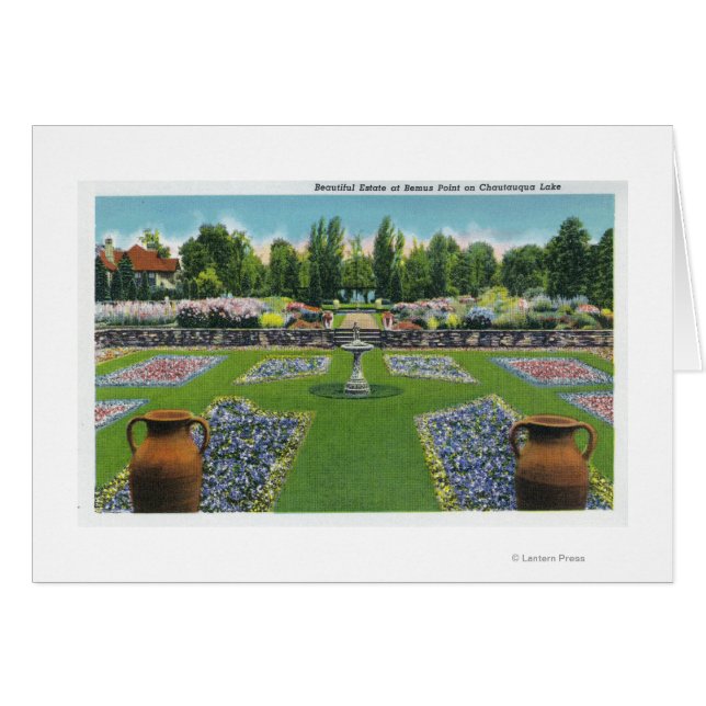 Vue sur les jardins du lac Chautauqua (Devant horizontal)