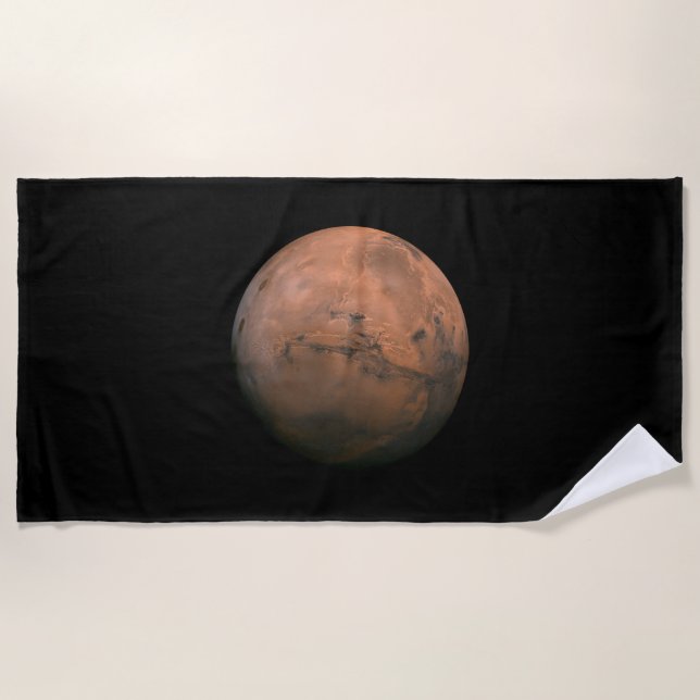 Vue sur Mars (La Planète Rouge) Serviette de plage (Devant)