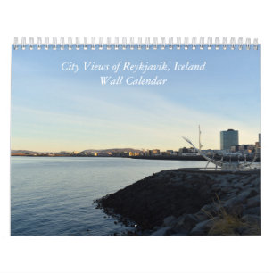 Vues de la ville Reykjavik Islande Calendrier du m