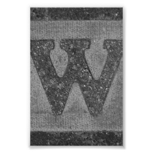 W3 4x6 noir et blanc de photographie de lettre