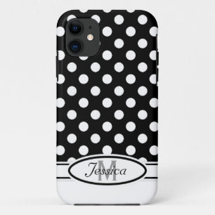 W & B Polka-dot Monogramme iPhone 5 Coque