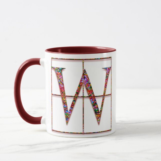 W "Briques celtiques" Mugs de monogramme personnal (Gauche)