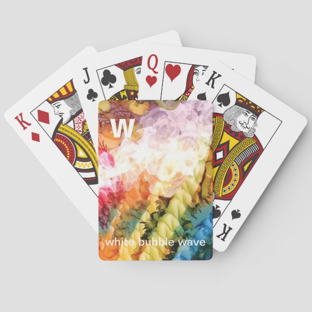 W - Cartes de jeu blanches d'art d'alphabet de (dos)