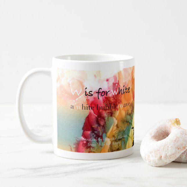 W est pour la tasse blanche d'art d'alphabet (Avec donut)