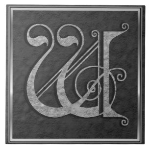 W Monogramme "Pierre grise médiévale" Carreaux en