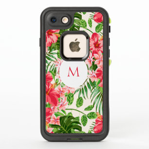 W Personnalisé Hibiscus Flower Monogram LP Coque