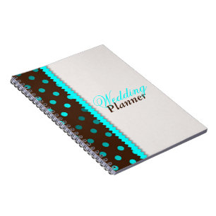 w/Turquoise Brown pointille le carnet de wedding