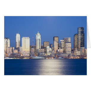 WA, Seattle, ligne d'horizon de Seattle et baie d'