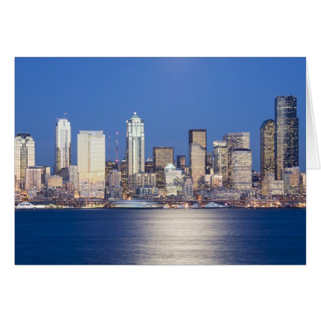 WA, Seattle, ligne d'horizon de Seattle et baie d' (Devant horizontal)