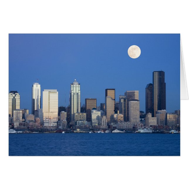 WA, Seattle, panorama de Seattle et Elliott Bay 2 (Devant horizontal)