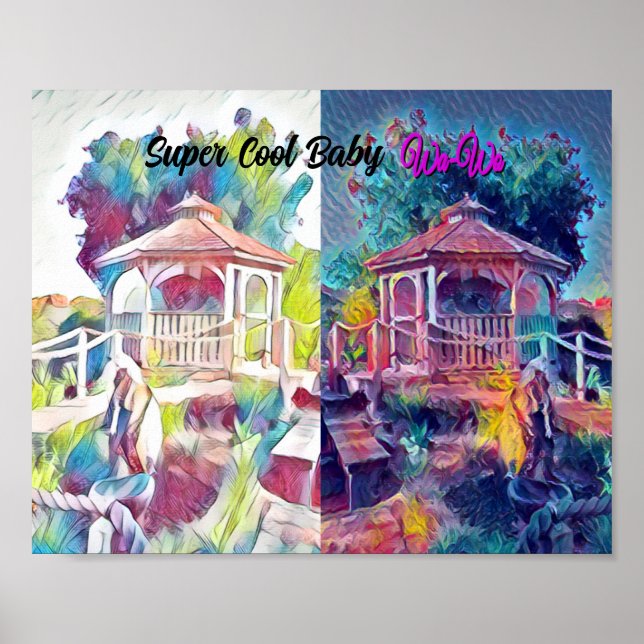 Wa-Wo Wave NFT Art - FLYING GAZEBO 42/7 - Poster (Devant)