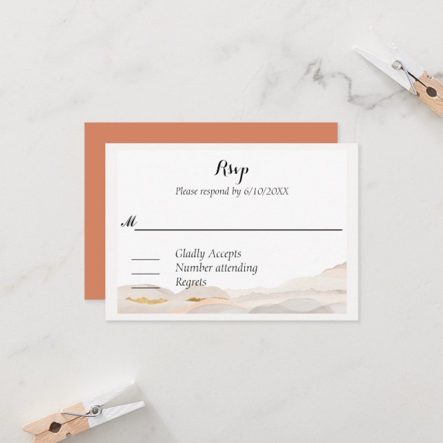  Wabi Sabi Aquarelle Kanji RSVP (Devant/Arrière en situation)