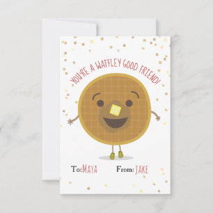 Waffley Good Friend Waffle Valentine Kids Carte po