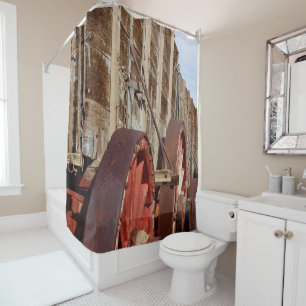 Wagon en bois rustique Pays Douche rideau
