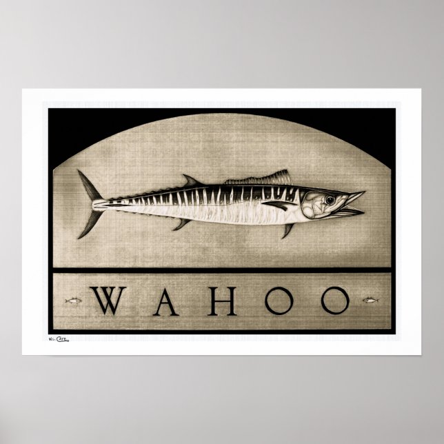 Wahoo Vintage B&W Affiches, impressions et cadres (Devant)
