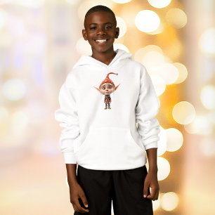 Waifish Girl Christmas Elf Boy Sweat - shirt à cap