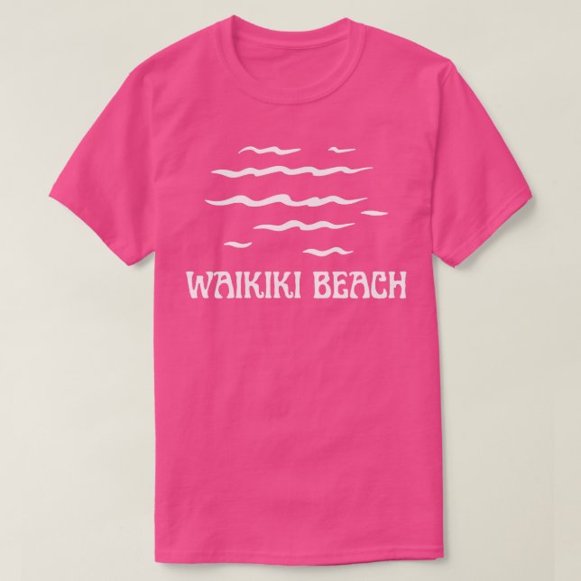 Waikiki Beach Waves Texte blanc TShirt (Design devant)