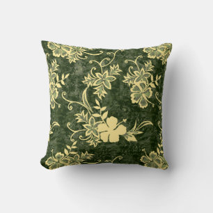 Waimanalo Coussin Carré en Hibiscus Hawaïen