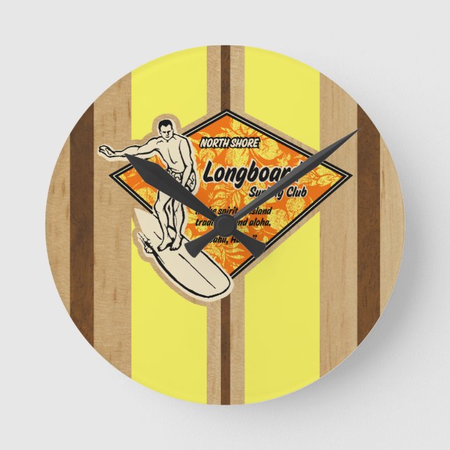 Waimea Surfboard Hawaiian Horloge murale (Recto)
