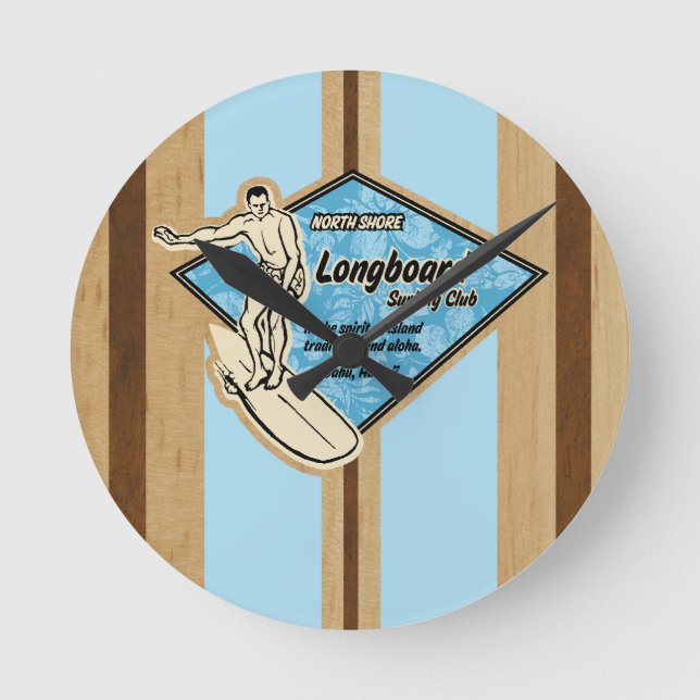 Waimea Surfboard Hawaiian Horloge murale (Recto)