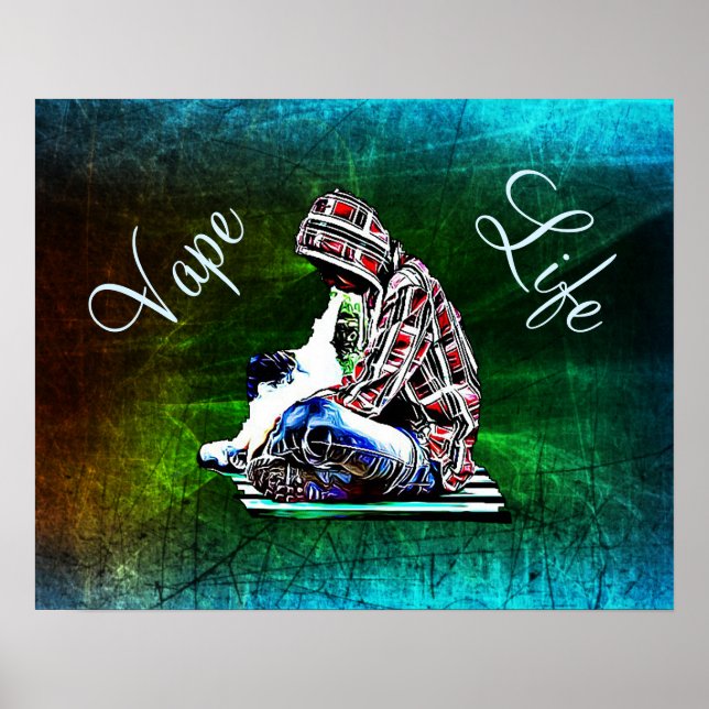 Wake and Vape Vaping Smoking Poster (Devant)