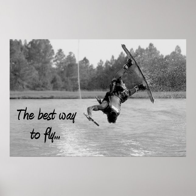 Wakeboard Meilleur moyen de voler Poster Eau Cool (Devant)