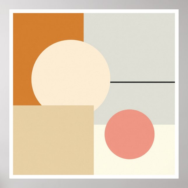 Wall Art Poster – Modern Abstract Geometric Shapes (Devant)
