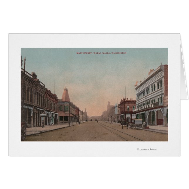 Walla Walla, WA - Vue sur Main St. (Devant horizontal)
