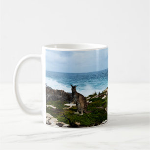 Wallaby Sur Les Rochers Balnéaires, Café Mug