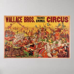 Wallace Bros. Poster de cirque animal formé