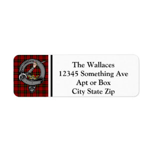 Wallace Clan Badge & Tartan Étiquettes personnalis