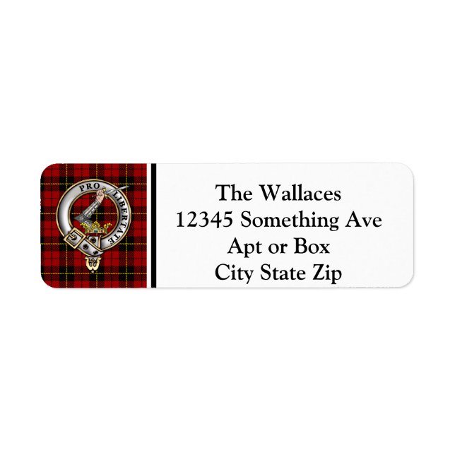 Wallace Clan Badge & Tartan Étiquettes personnalis (Devant)