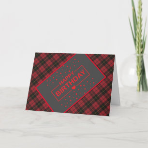 Wallace Red Tartan carte d'anniversaire