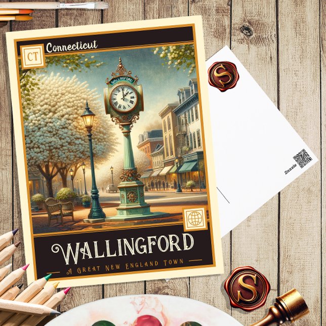 Wallingford, Connecticut | Carte postale Vintage (Créateur téléchargé)