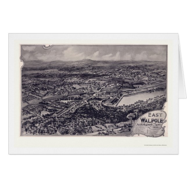 Walpole est, carte panoramique de mA - 1898 (Devant horizontal)