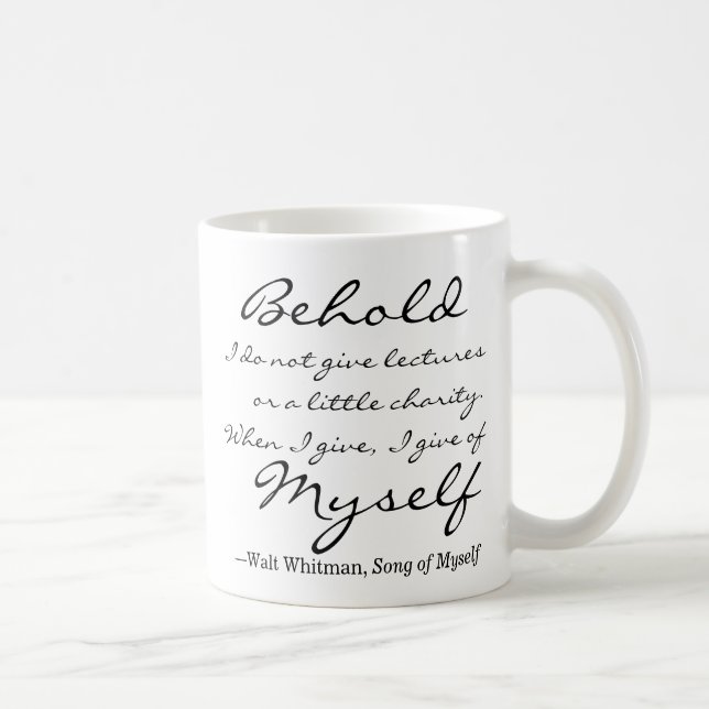 Walt Whitman Cite La Chanson De Moi-Même Café Mug (Droite)