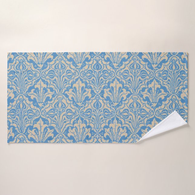 Walter Crane Art vintage graines et fleurs bleues (Serviette de bain)