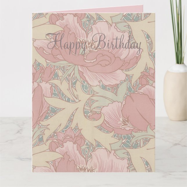 Walter Crane Flowers Carte d'anniversaire (Devant)